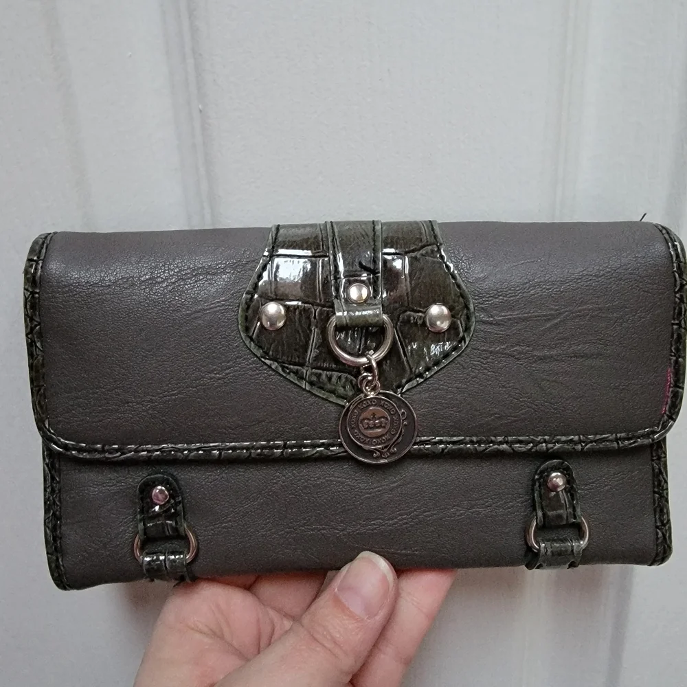 Xoxo Gray Leather Wallet NWOT